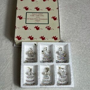 Set of six spun glass Angel ornaments